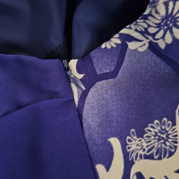 NWOT Apostrophe Womens Sleeveless Knee Length Drape Dress Size M Blue/White - Picture 14 of 15